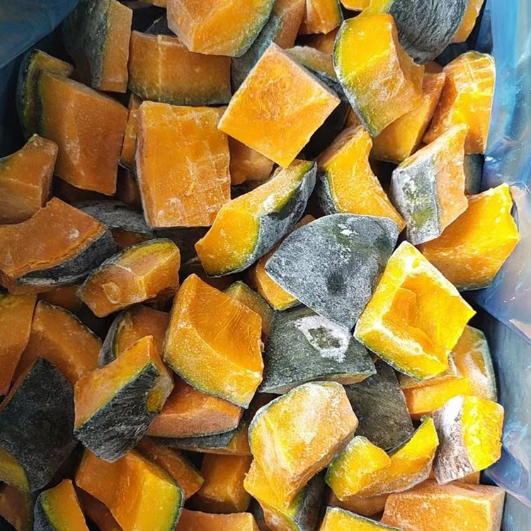 Frozen pumpkin cubes for longer shelf life