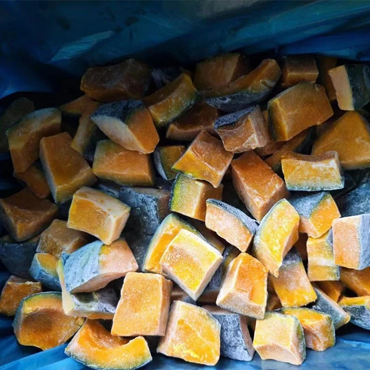 Cooked pumpkin portions prepared for short-term storage