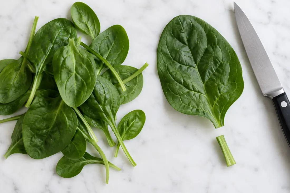 Can You Eat Spinach Stems? preparation comparison